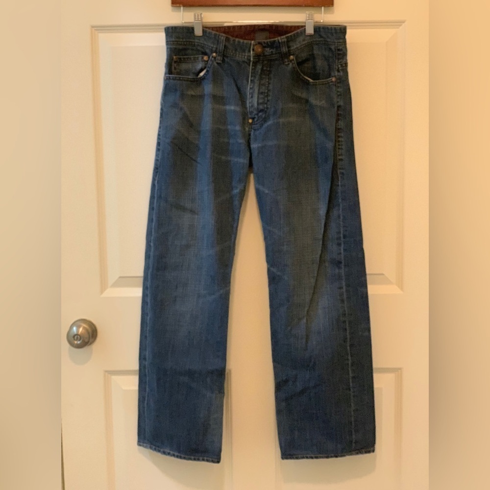 Armani Exchange 100% Cotton Dark Blue Straight Jeans. Size-12